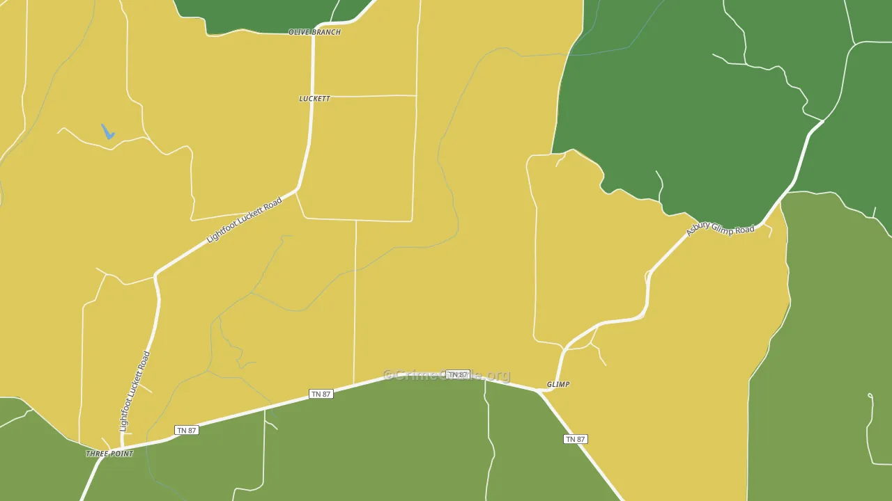 Luckett, TN Map of Drug-Related Crime Rates