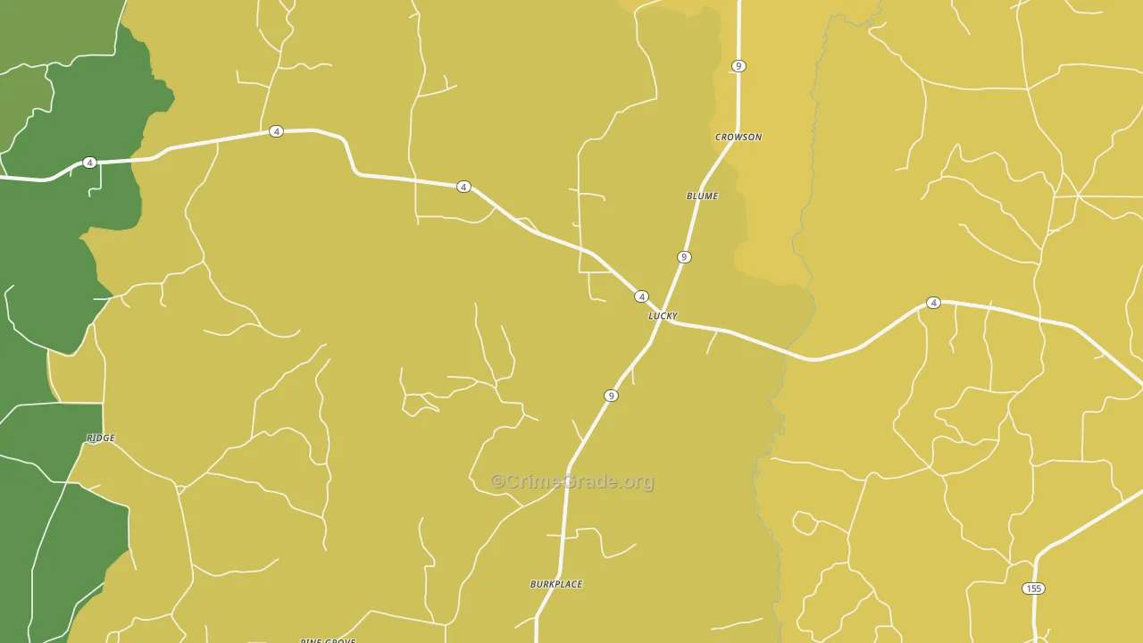 Lucky, LA Map of Drug-Related Crime Rates