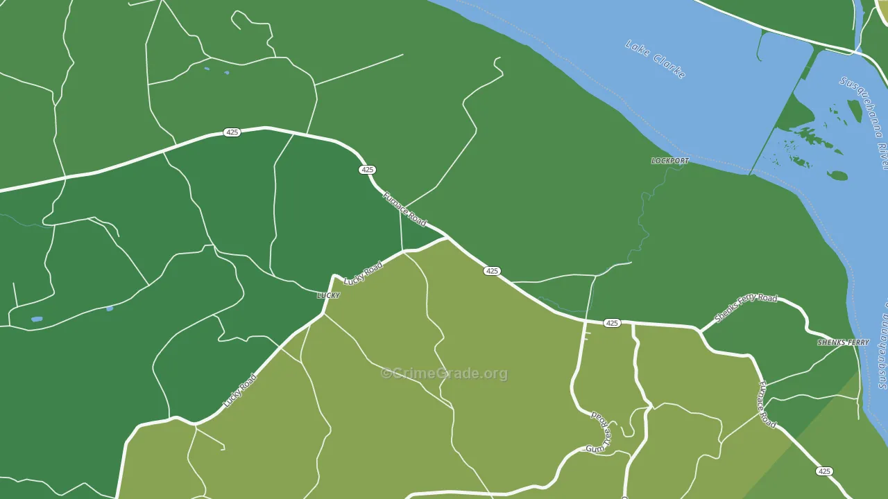 Lucky, PA Map of Drug-Related Crime Rates