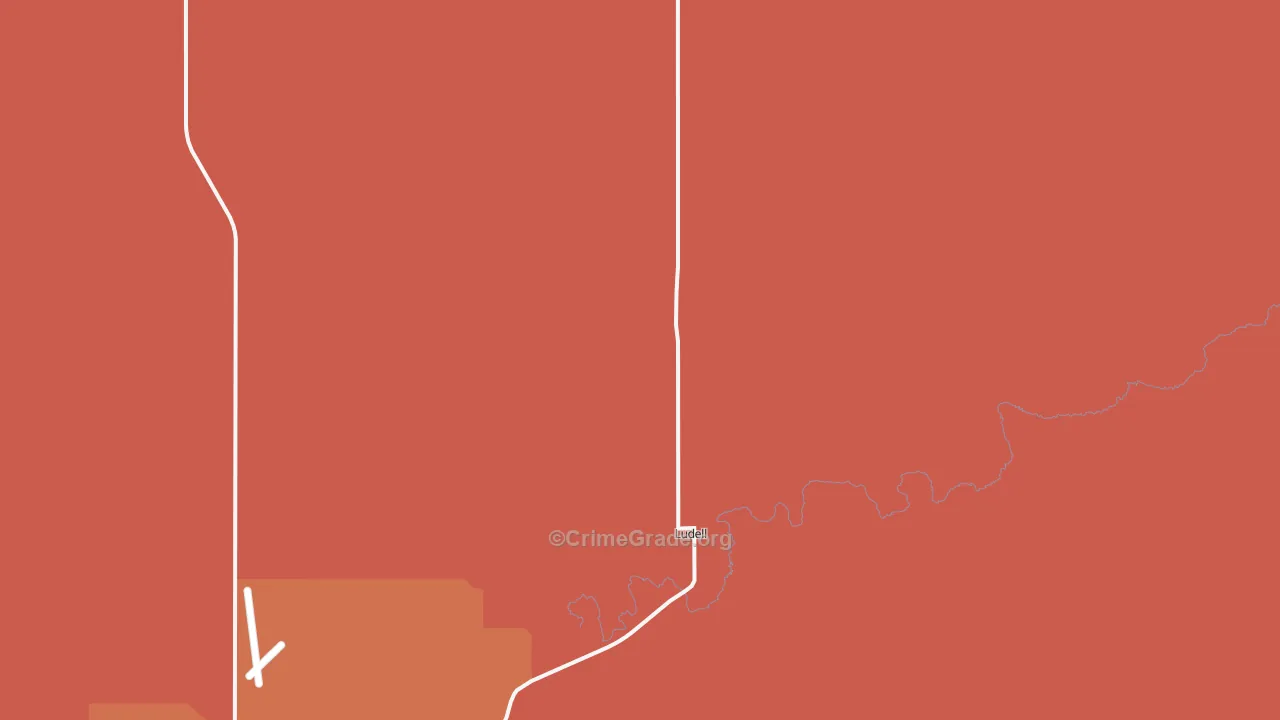 Ludell, KS Map of Drug-Related Crime Rates