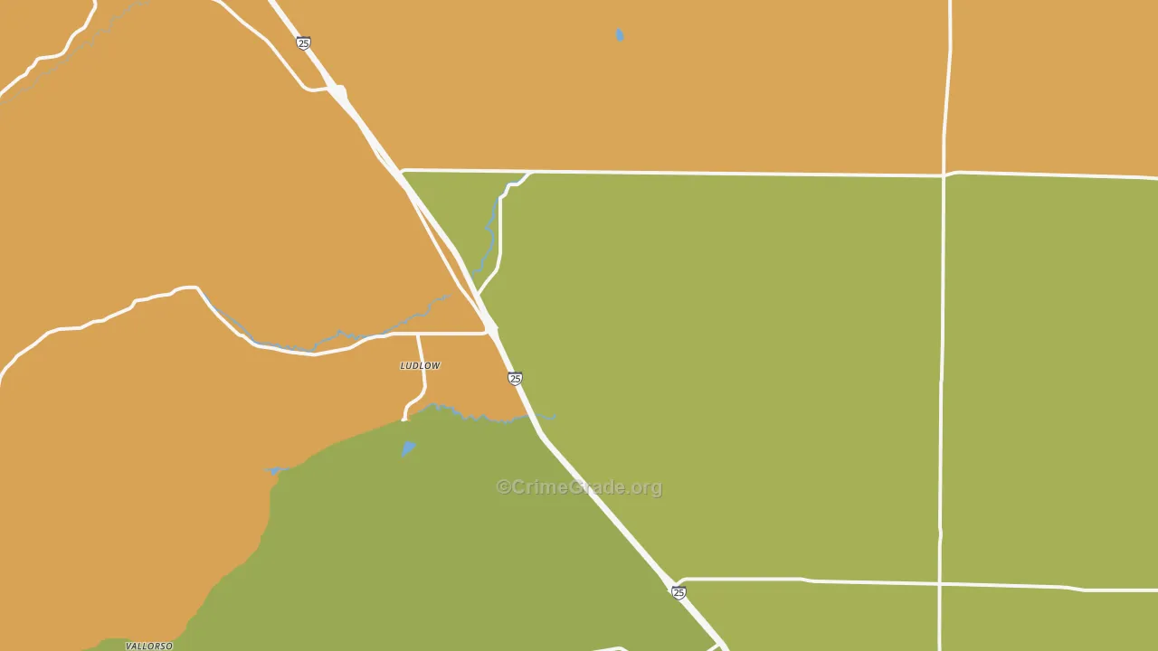 Ludlow, CO Map of Drug-Related Crime Rates
