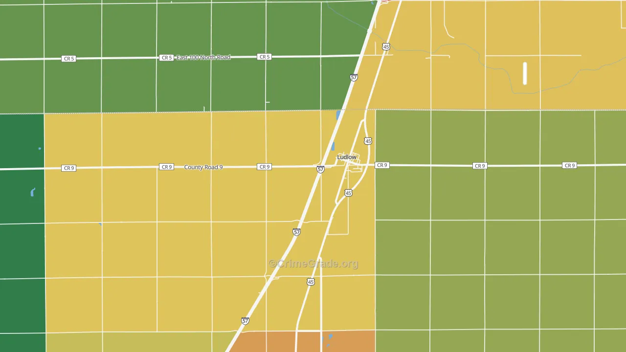 Ludlow, IL Map of Drug-Related Crime Rates