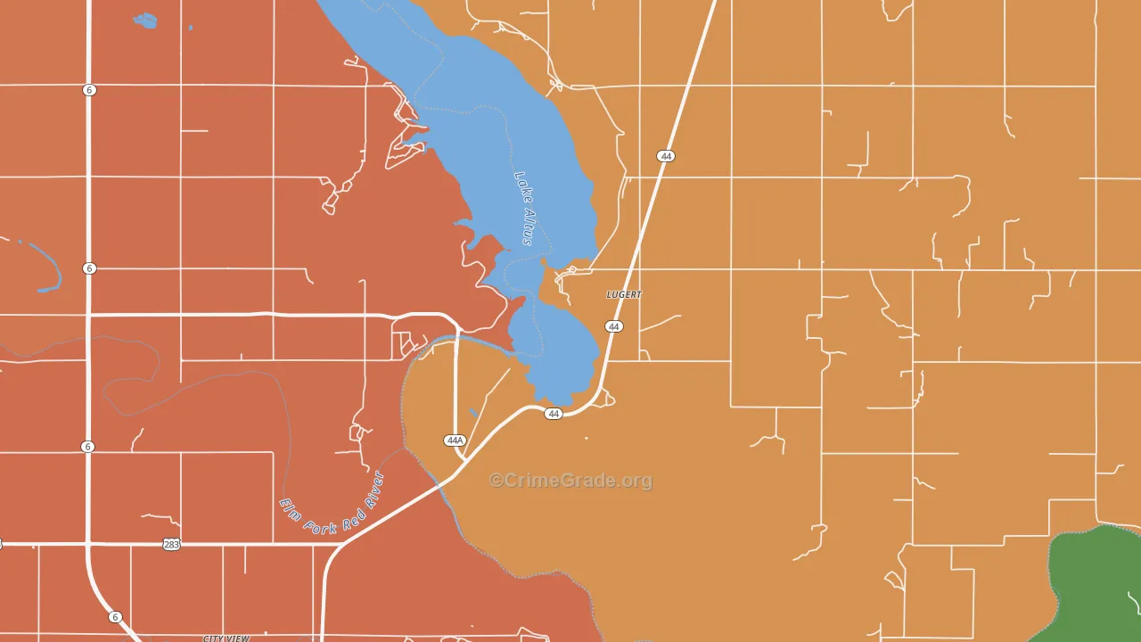 Lugert, OK Map of Drug-Related Crime Rates