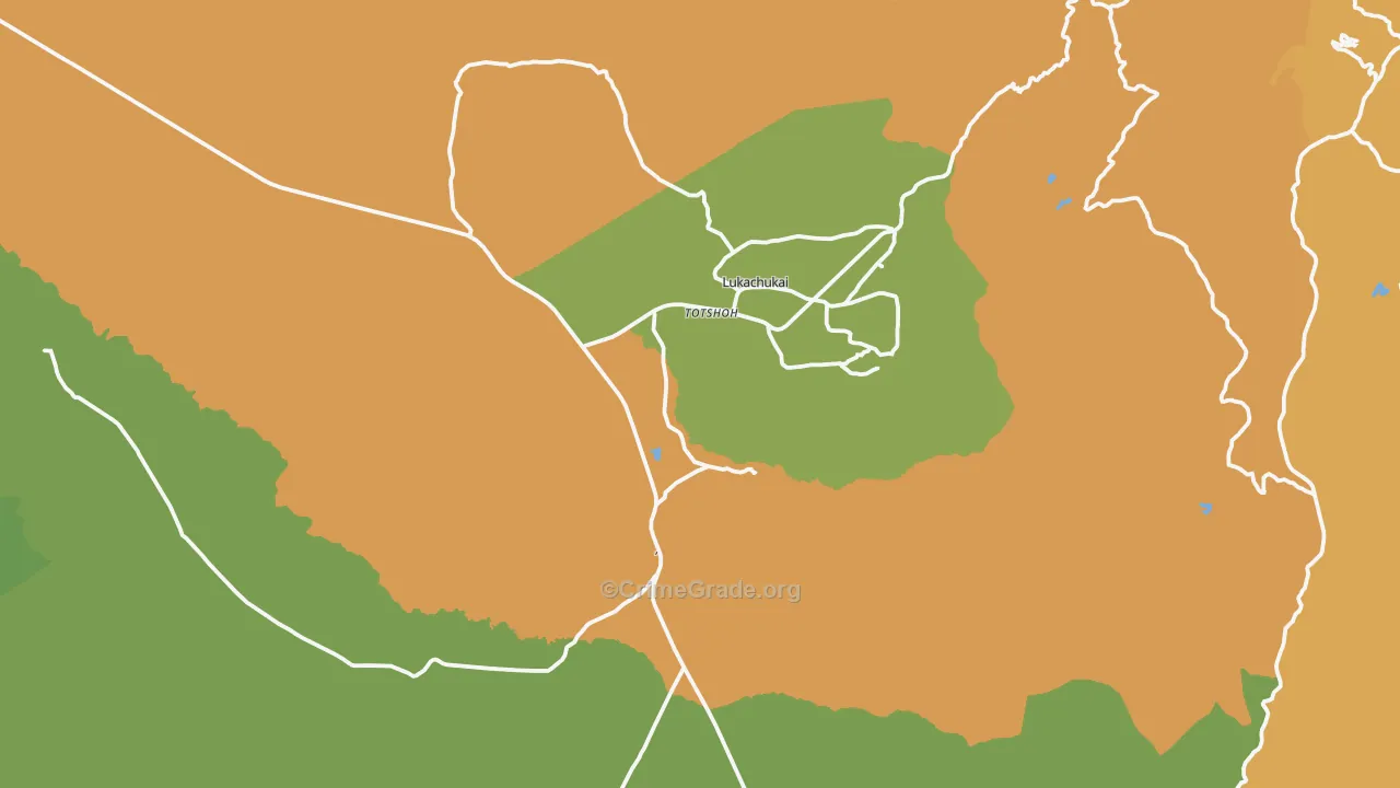 Lukachukai, AZ Map of Drug-Related Crime Rates