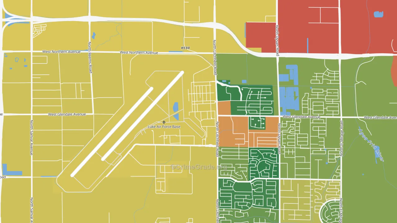 Luke Afb, AZ Map of Drug-Related Crime Rates