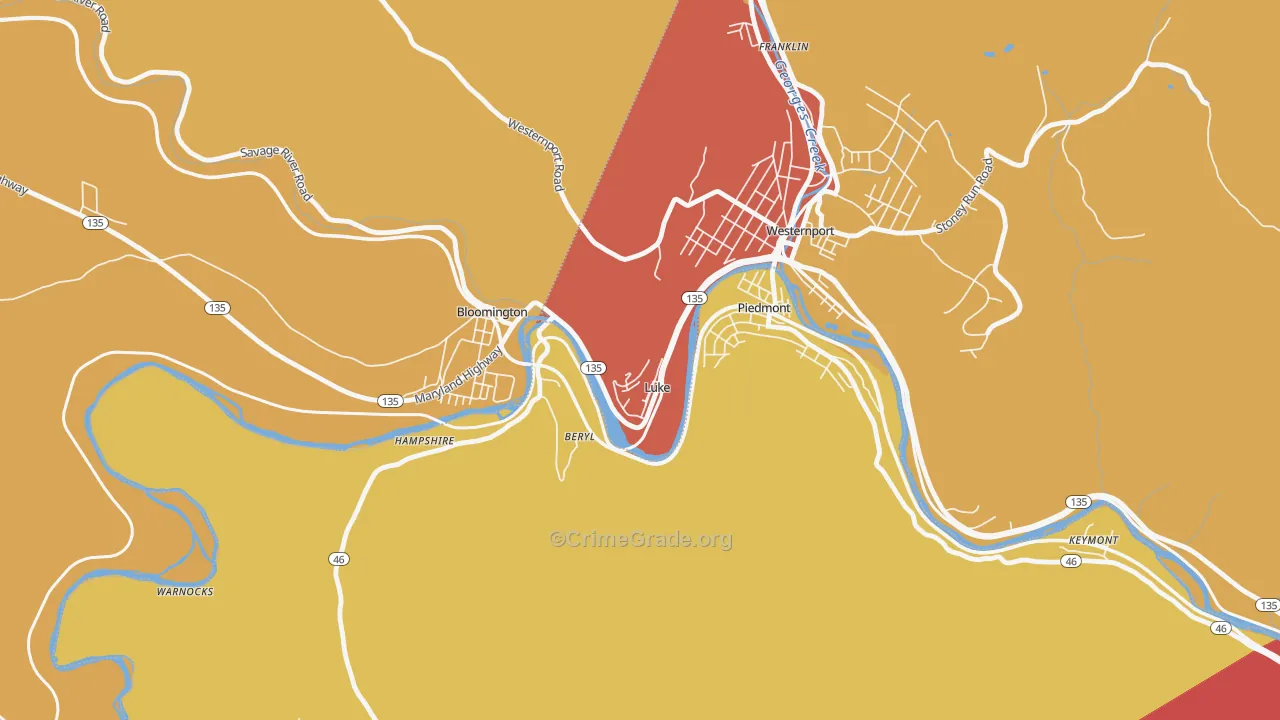 Luke, MD Map of Drug-Related Crime Rates