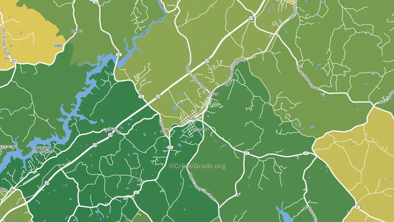 Lula, GA Map of Drug-Related Crime Rates