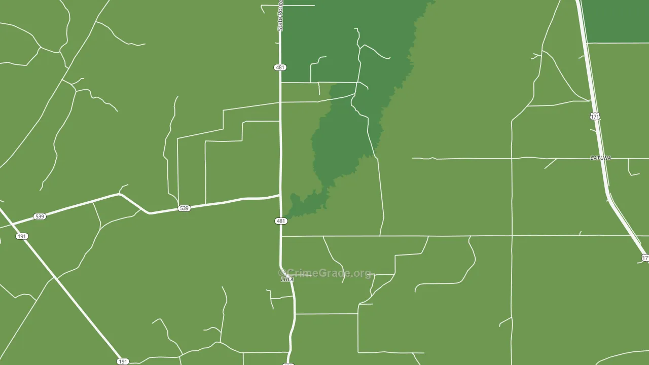 Lula, LA Map of Drug-Related Crime Rates