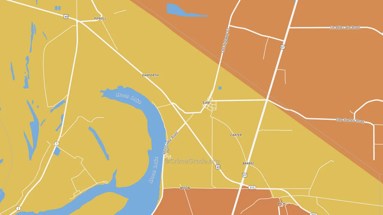 Lula, MS Map of Drug-Related Crime Rates