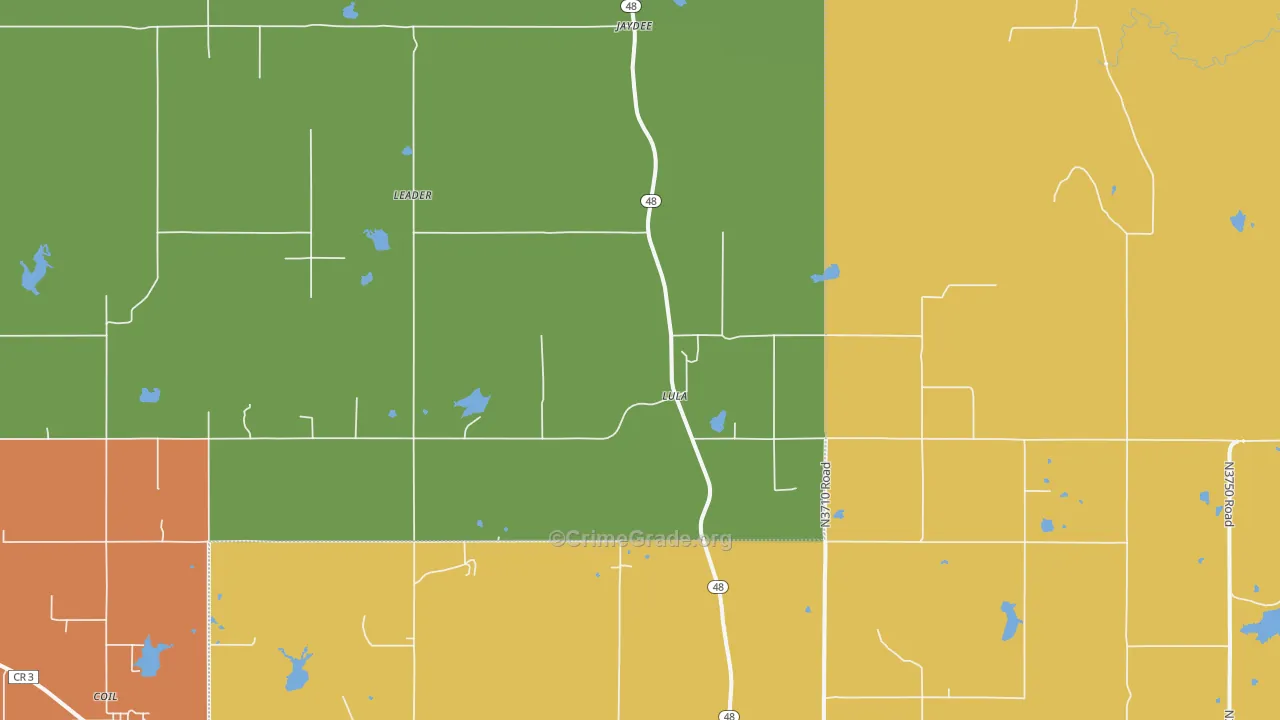 Lula, OK Map of Drug-Related Crime Rates