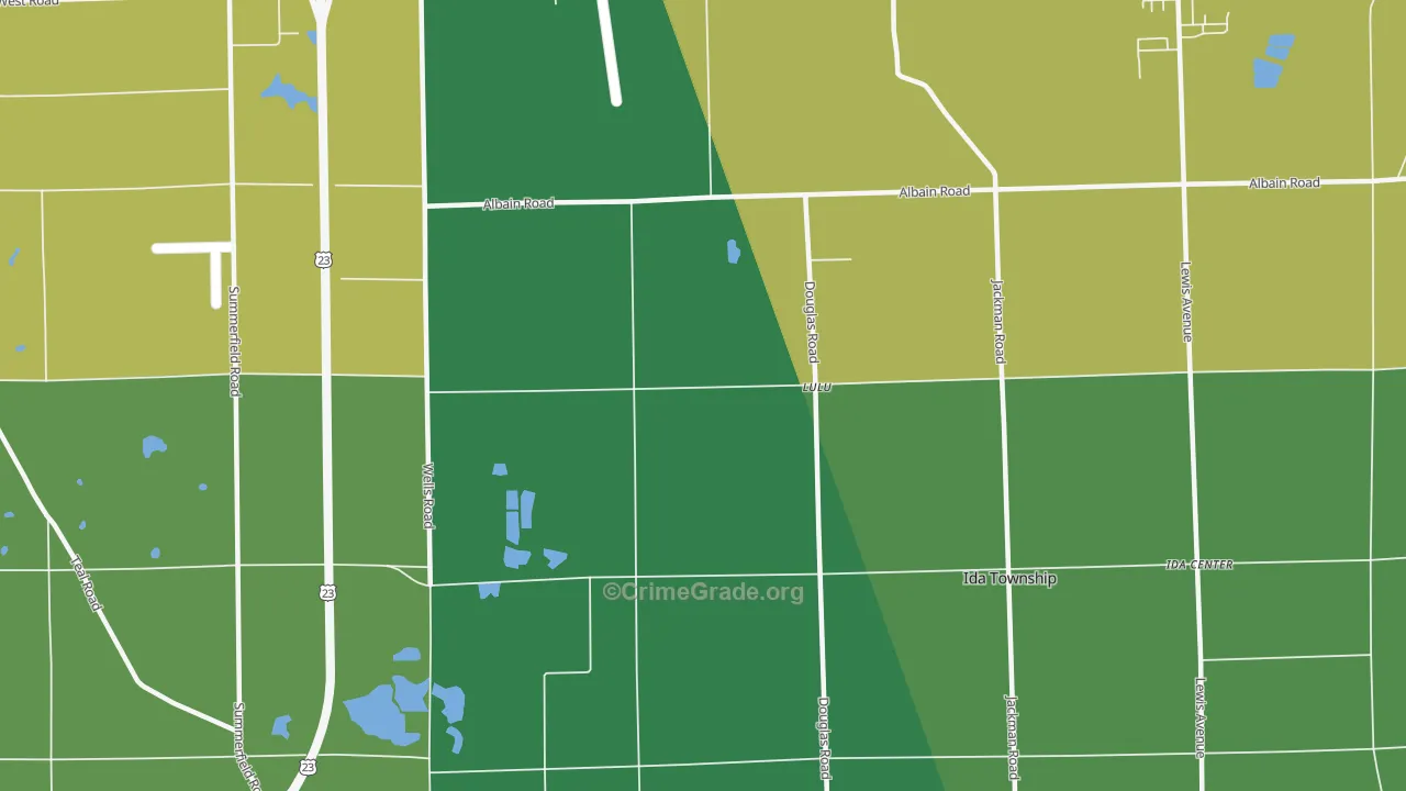 Lulu, MI Map of Drug-Related Crime Rates