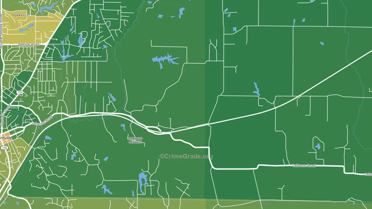 Lumaghi Heights, IL Map of Drug-Related Crime Rates