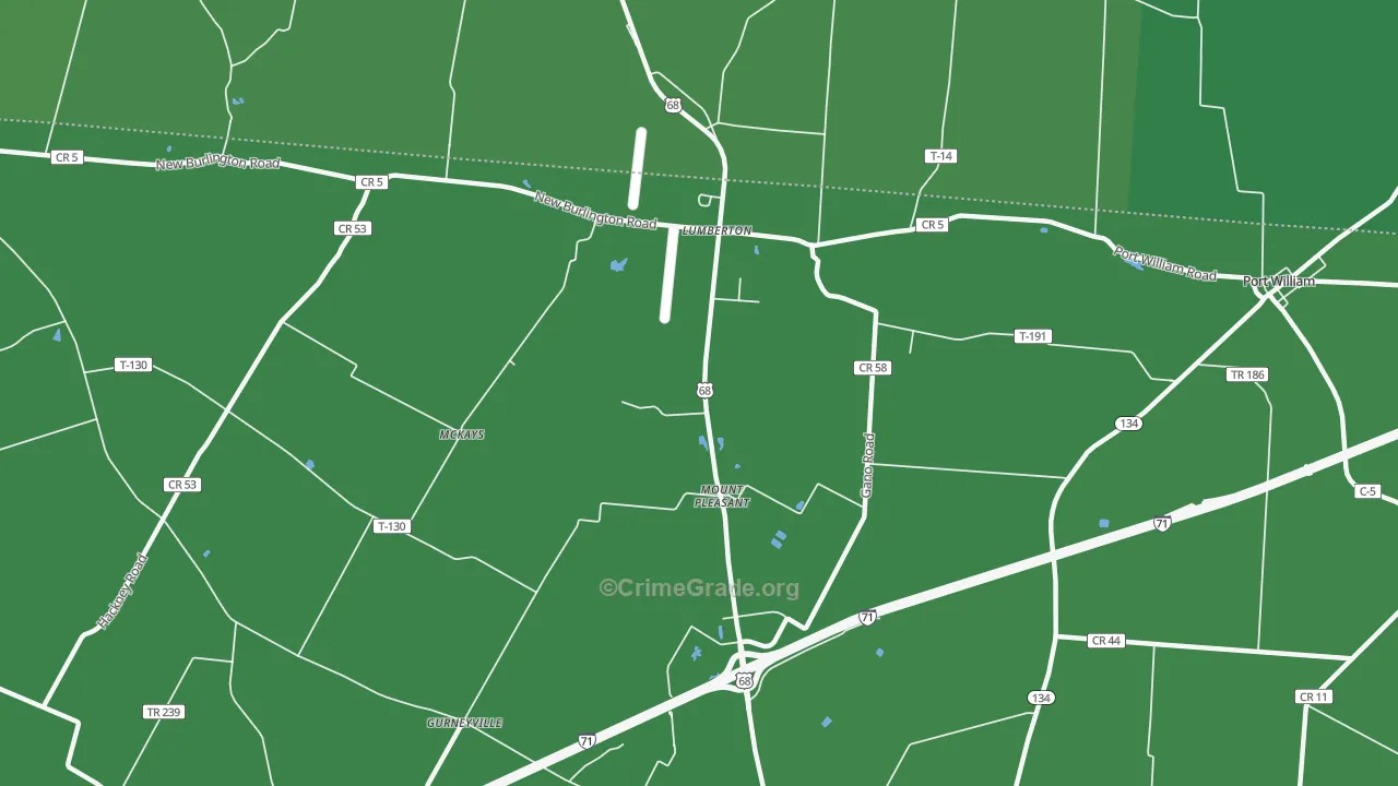 Lumberton, OH Map of Drug-Related Crime Rates
