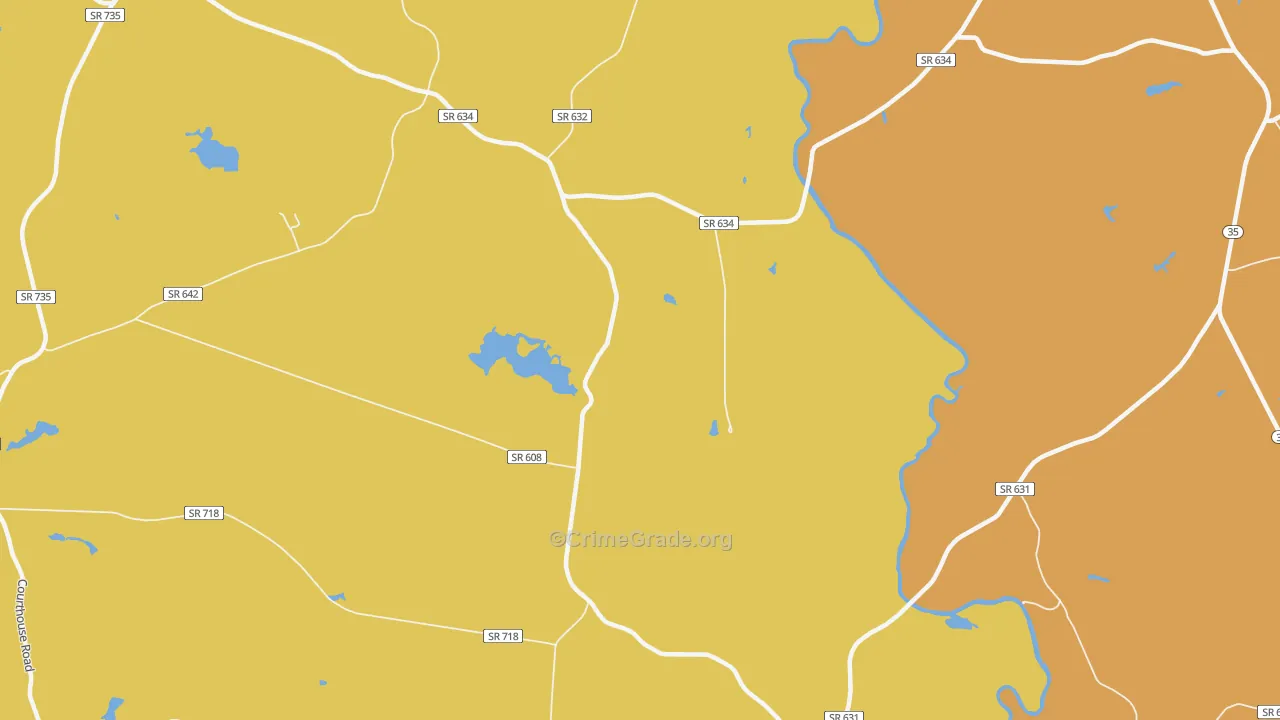 Lumberton, VA Map of Drug-Related Crime Rates
