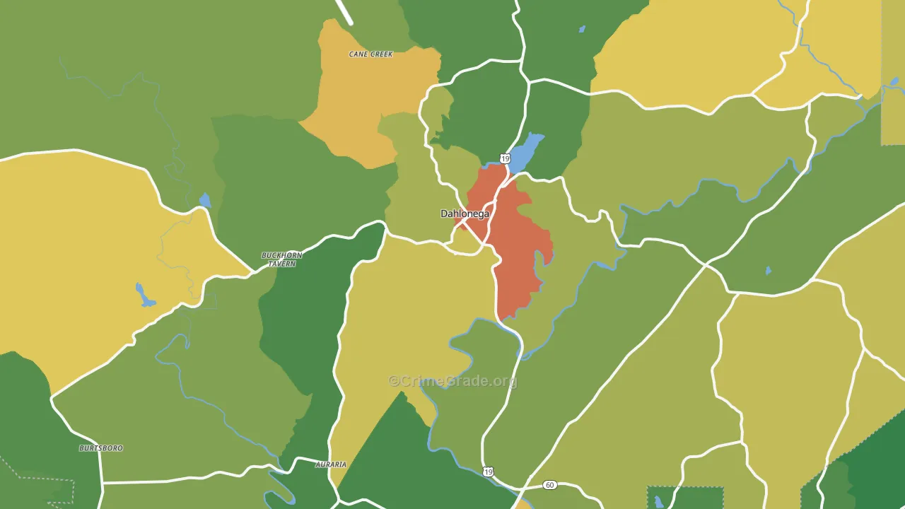Lumpkin County, GA Map of Drug-Related Crime Rates