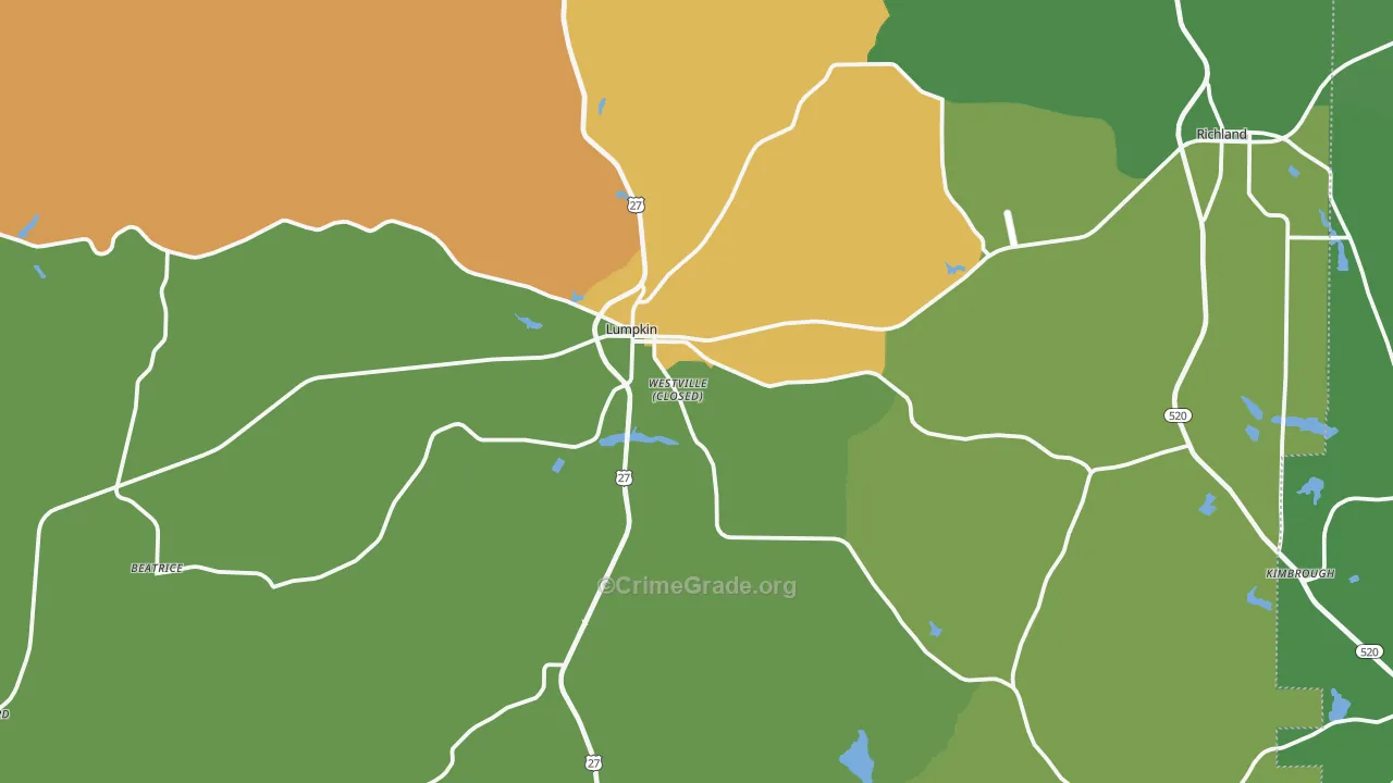 Lumpkin, GA Map of Drug-Related Crime Rates