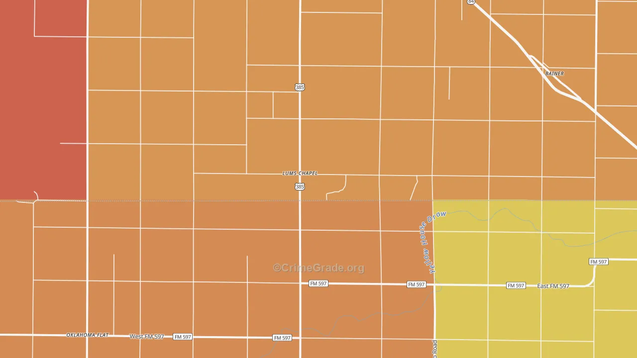 Lums Chapel, TX Map of Drug-Related Crime Rates