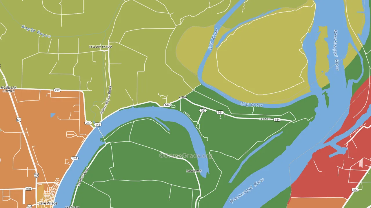 Luna, AR Map of Drug-Related Crime Rates