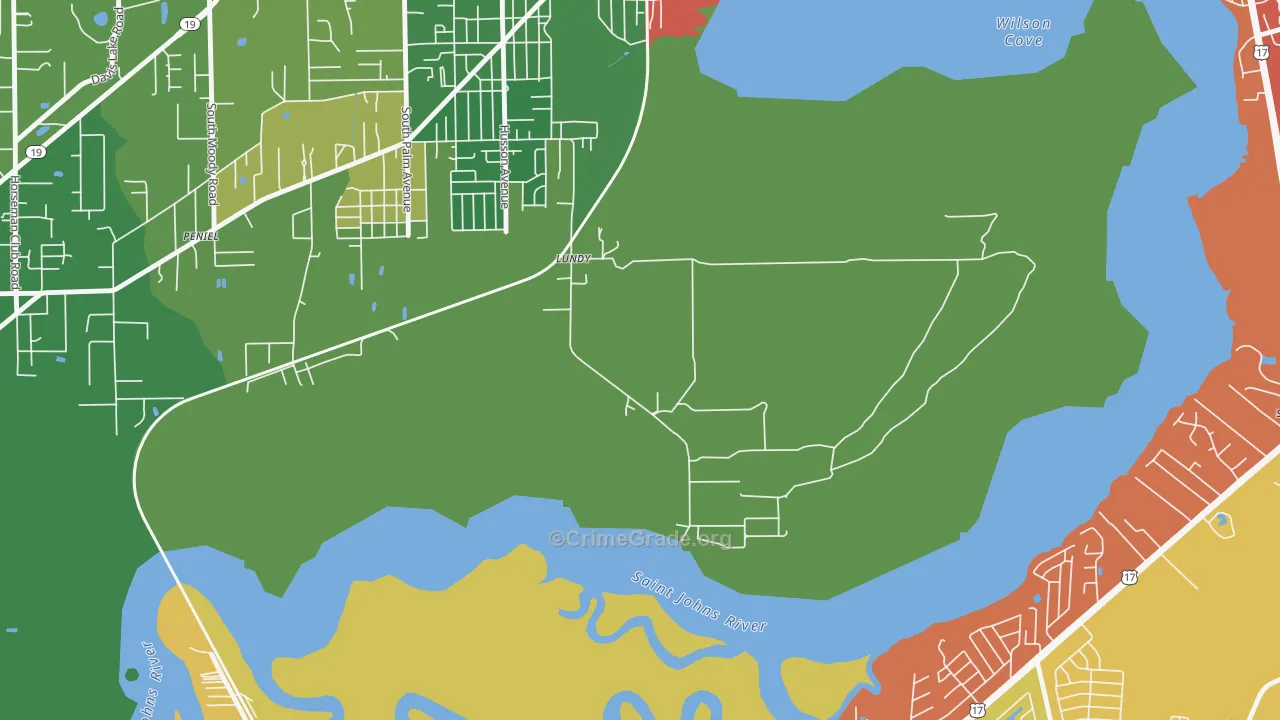 Lundy, FL Map of Drug-Related Crime Rates
