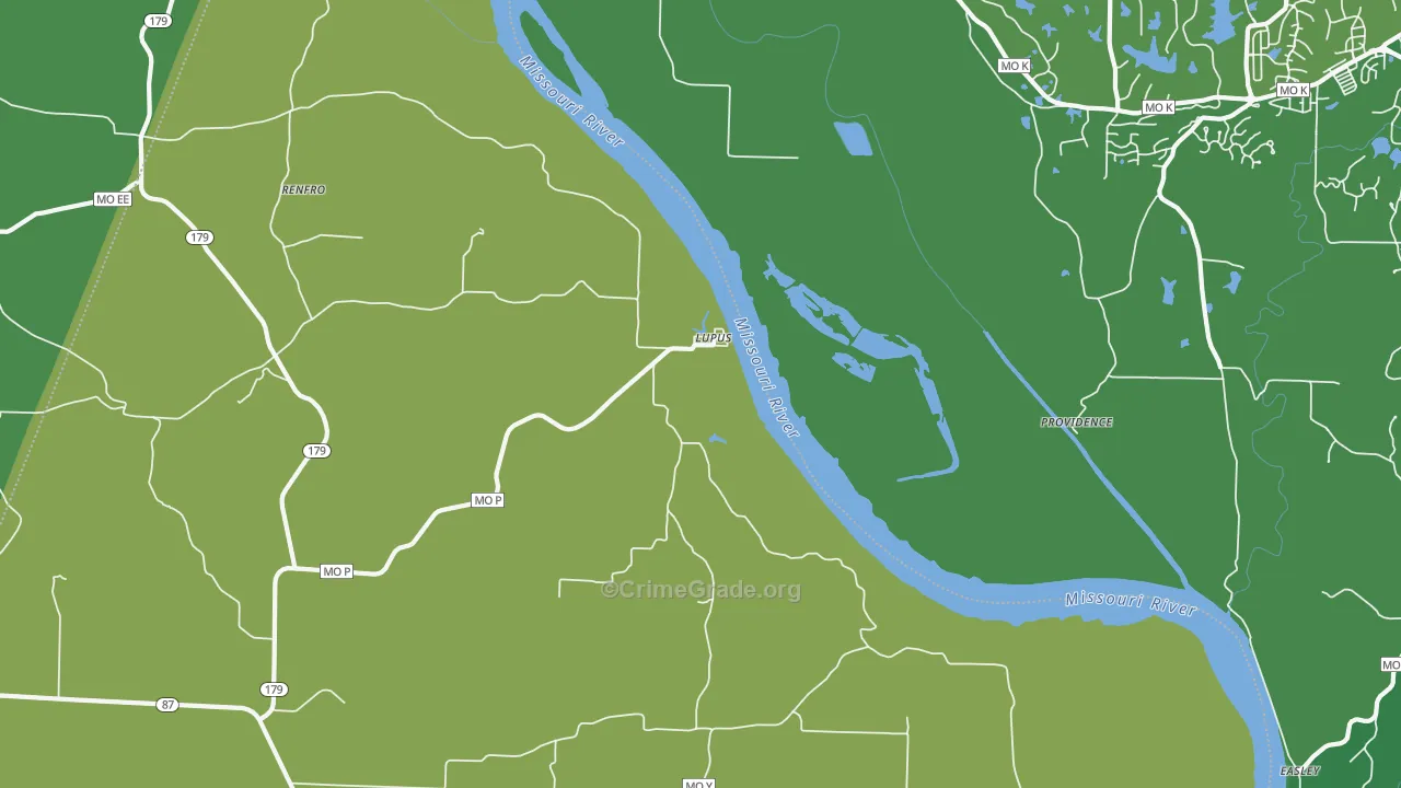 Lupus, MO Map of Drug-Related Crime Rates