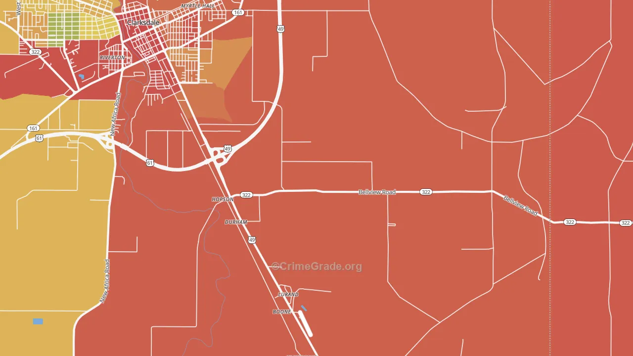 Lurand, MS Map of Drug-Related Crime Rates