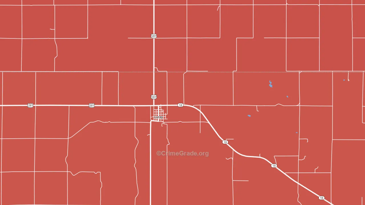 Luray, KS Map of Drug-Related Crime Rates