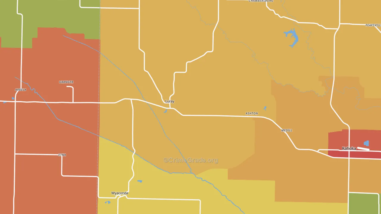 Luray, MO Map of Drug-Related Crime Rates