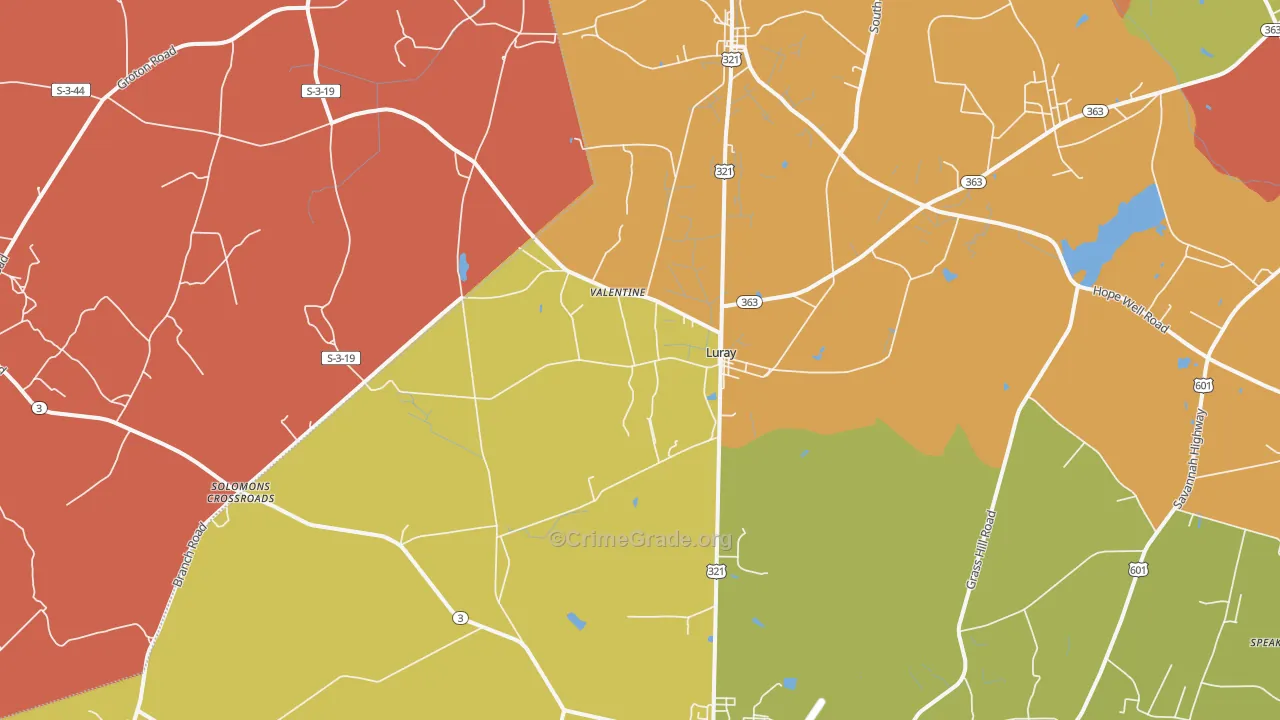 Luray, SC Map of Drug-Related Crime Rates