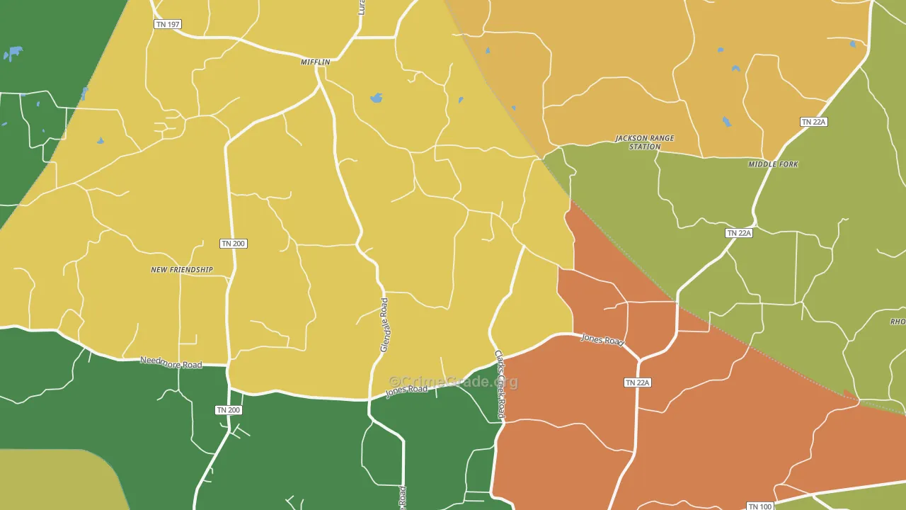 Luray, TN Map of Drug-Related Crime Rates