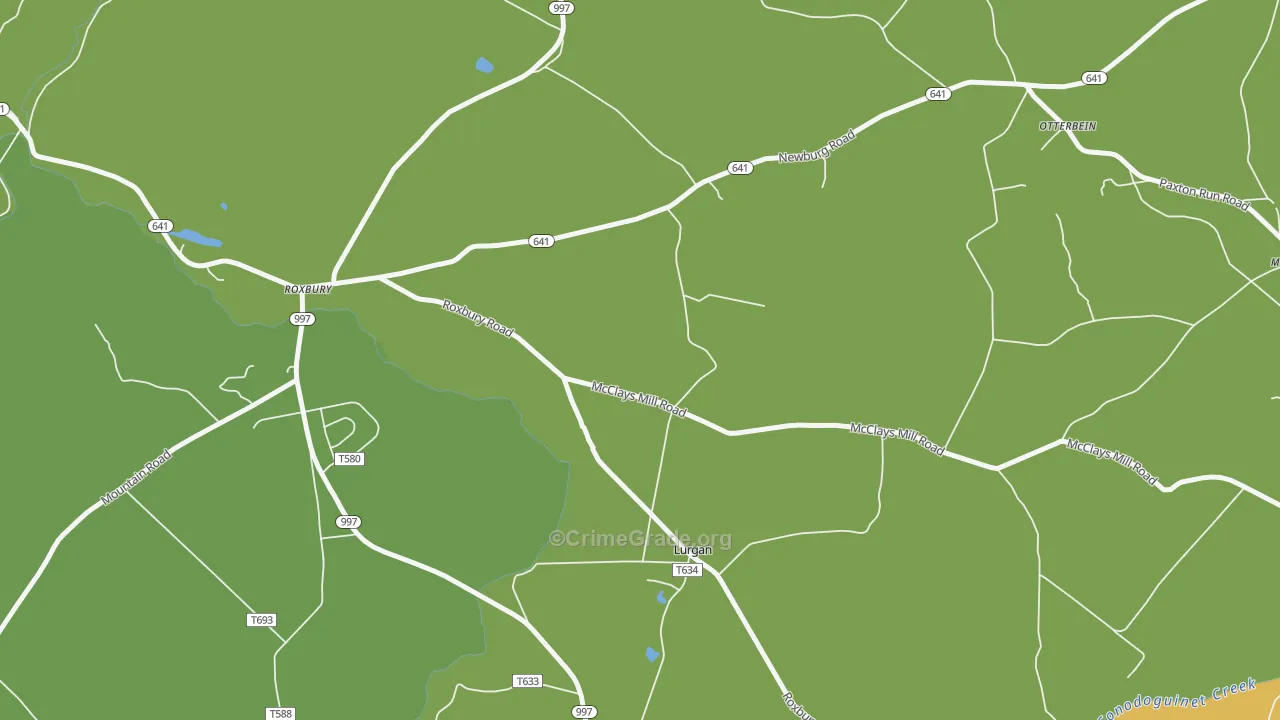 Lurgan, PA Map of Drug-Related Crime Rates