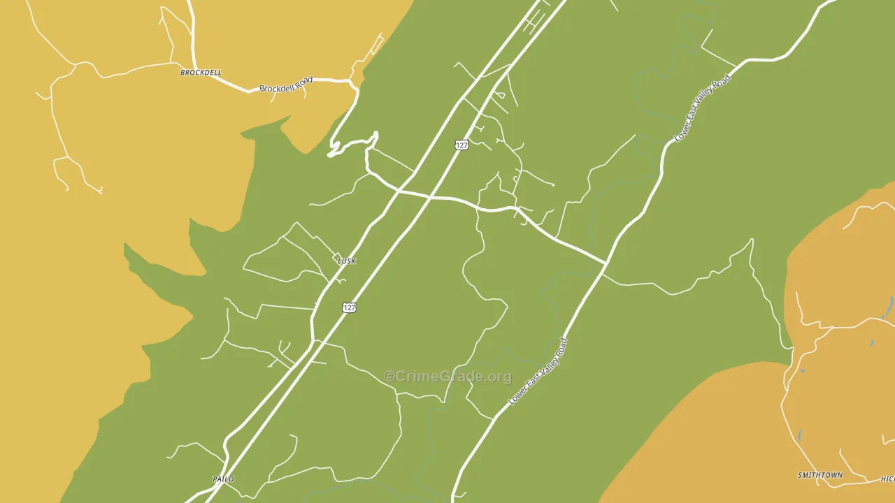 Lusk, TN Map of Drug-Related Crime Rates