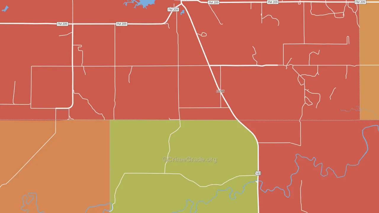 Lusk, TX Map of Drug-Related Crime Rates