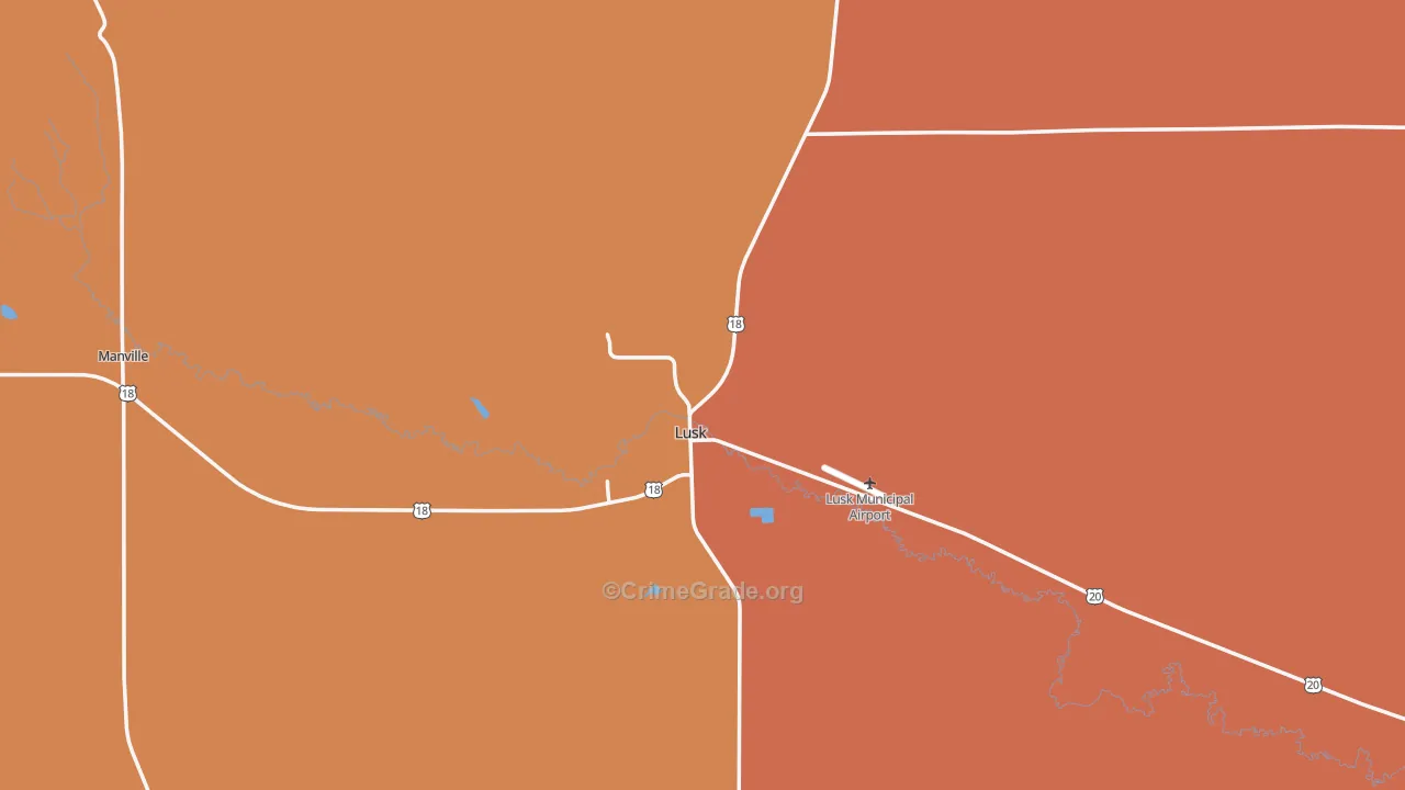 Lusk, WY Map of Drug-Related Crime Rates