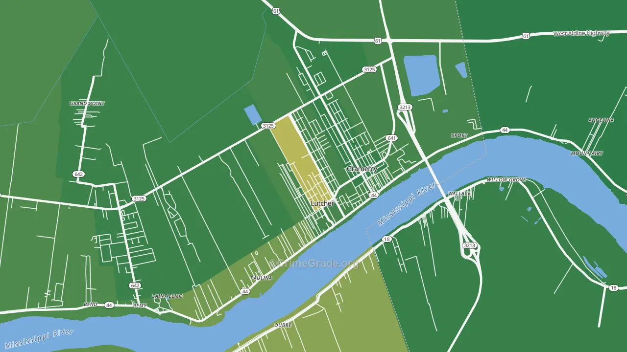 Lutcher, LA Map of Drug-Related Crime Rates