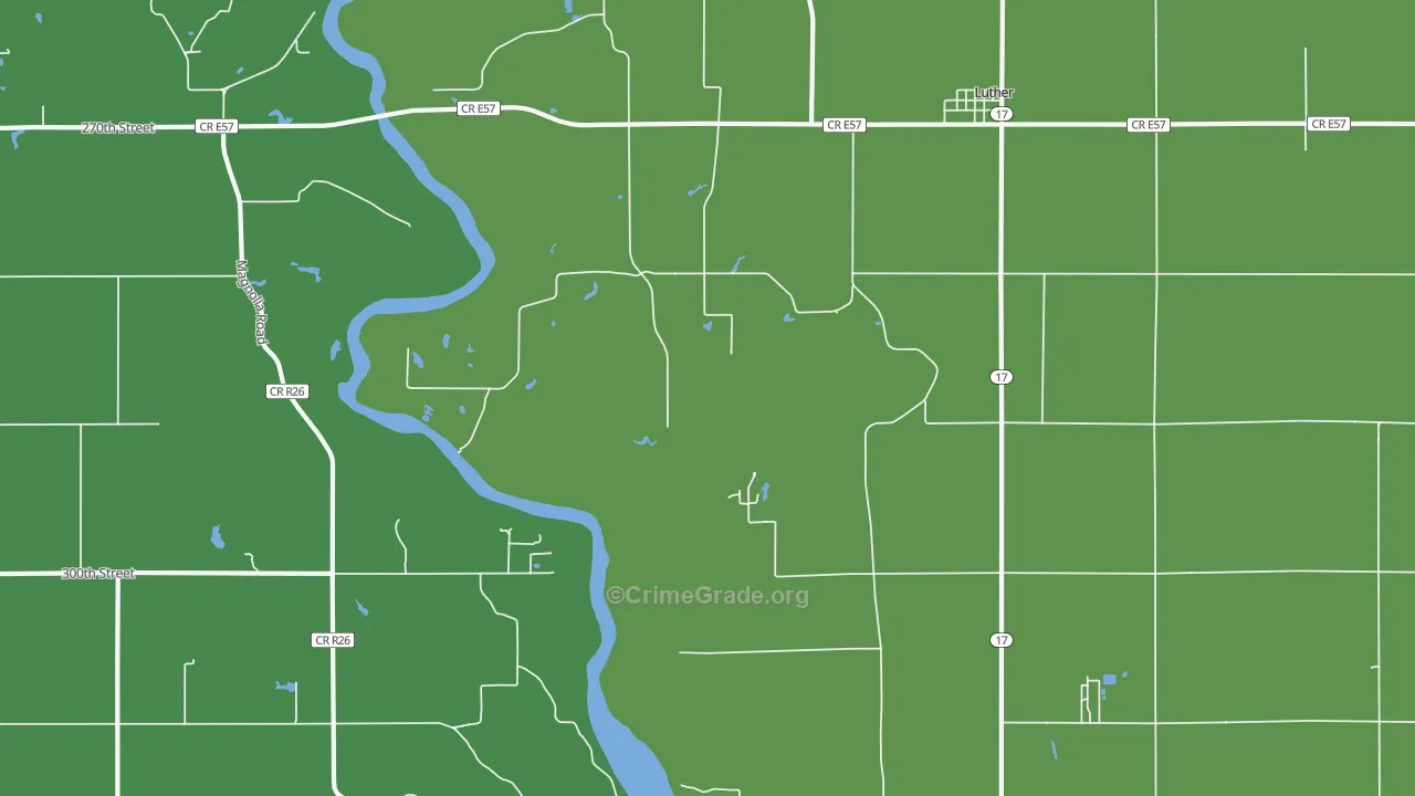 Luther, IA Map of Drug-Related Crime Rates