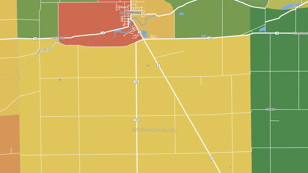Luther, IN Map of Drug-Related Crime Rates