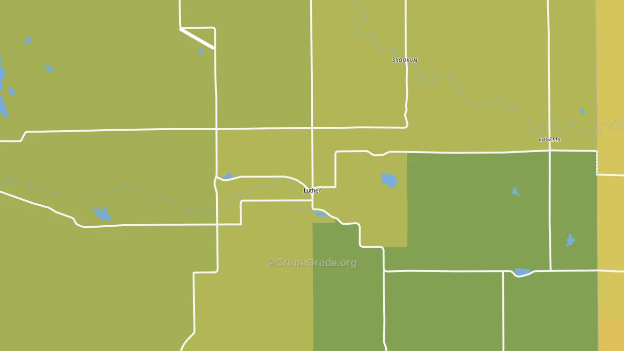 Luther, MI Map of Drug-Related Crime Rates