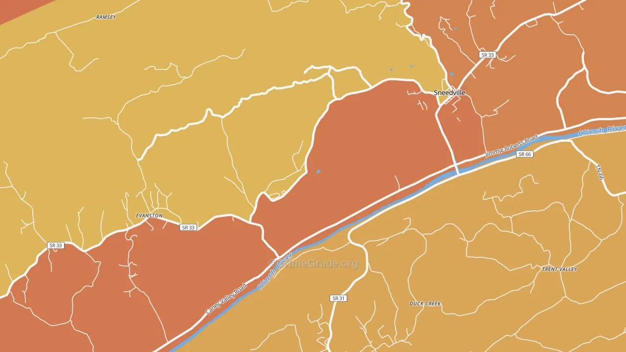 Luther, TN Map of Drug-Related Crime Rates