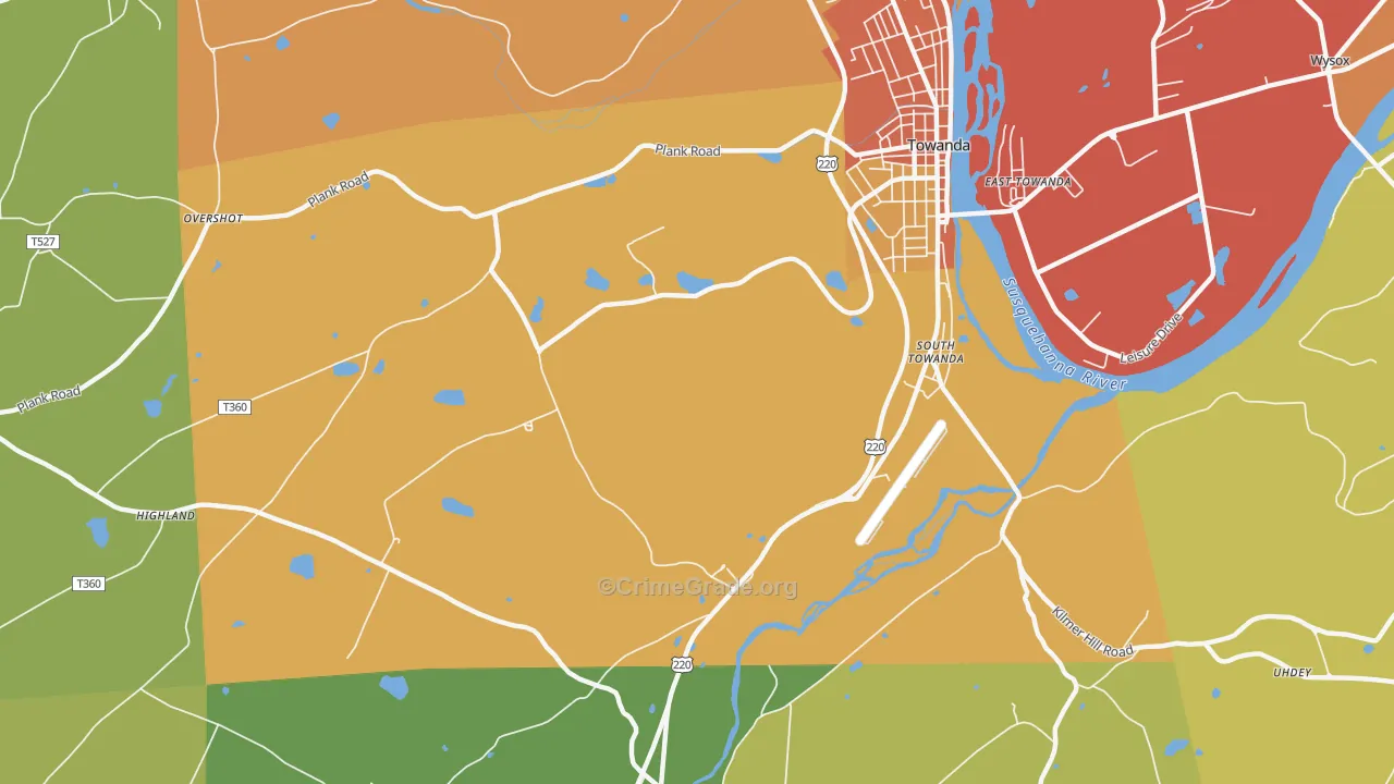 Luthers Mills, PA Map of Drug-Related Crime Rates