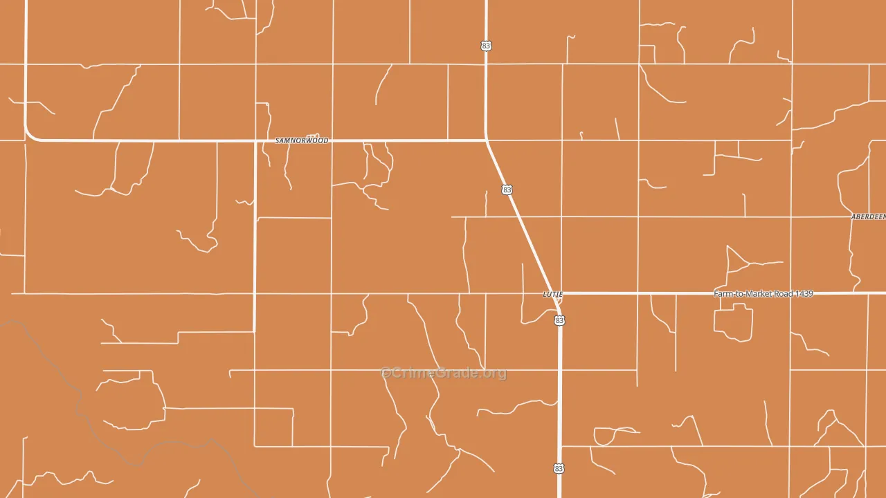 Lutie, TX Map of Drug-Related Crime Rates