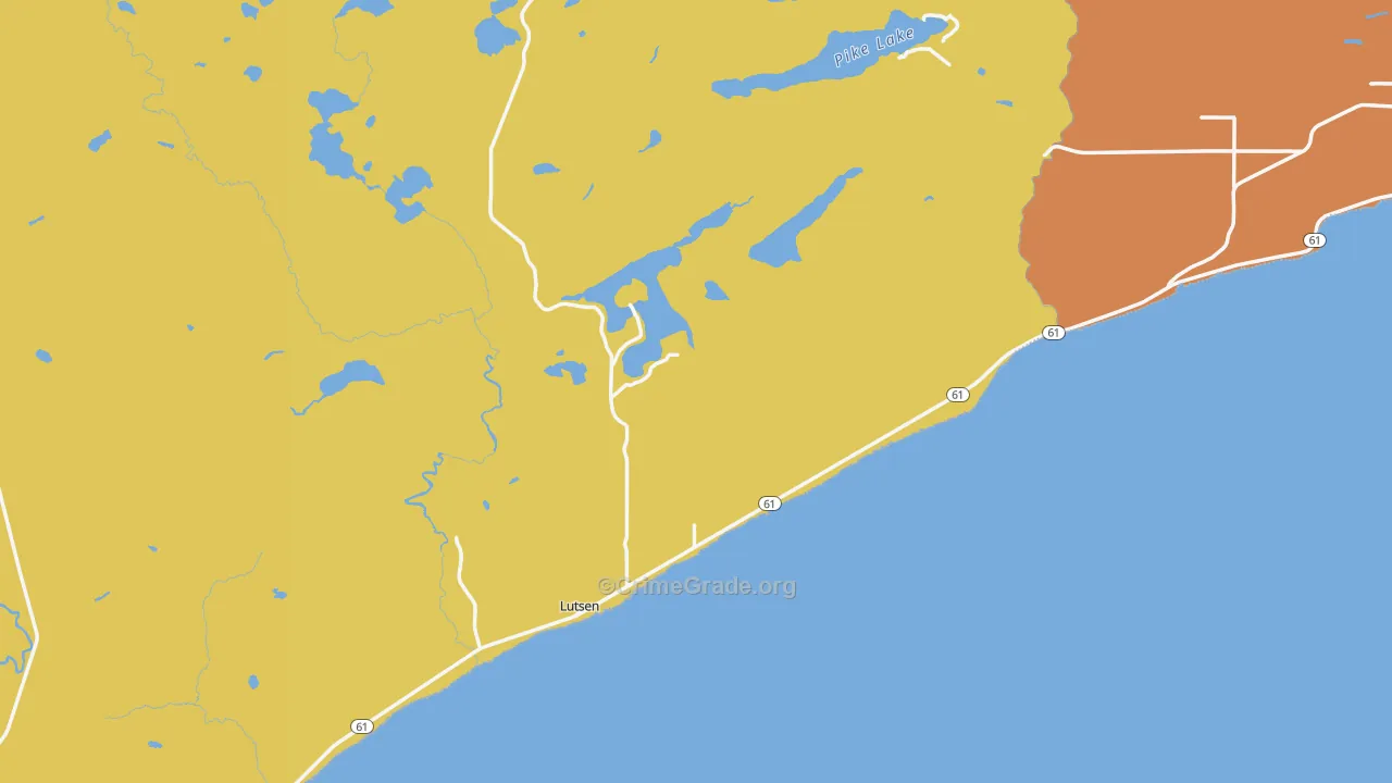 Lutsen, MN Map of Drug-Related Crime Rates