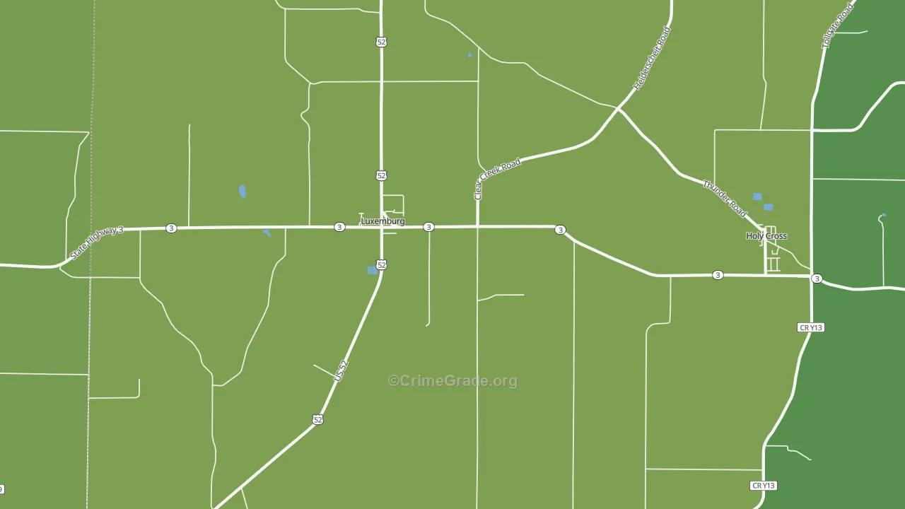 Luxemburg, IA Map of Drug-Related Crime Rates