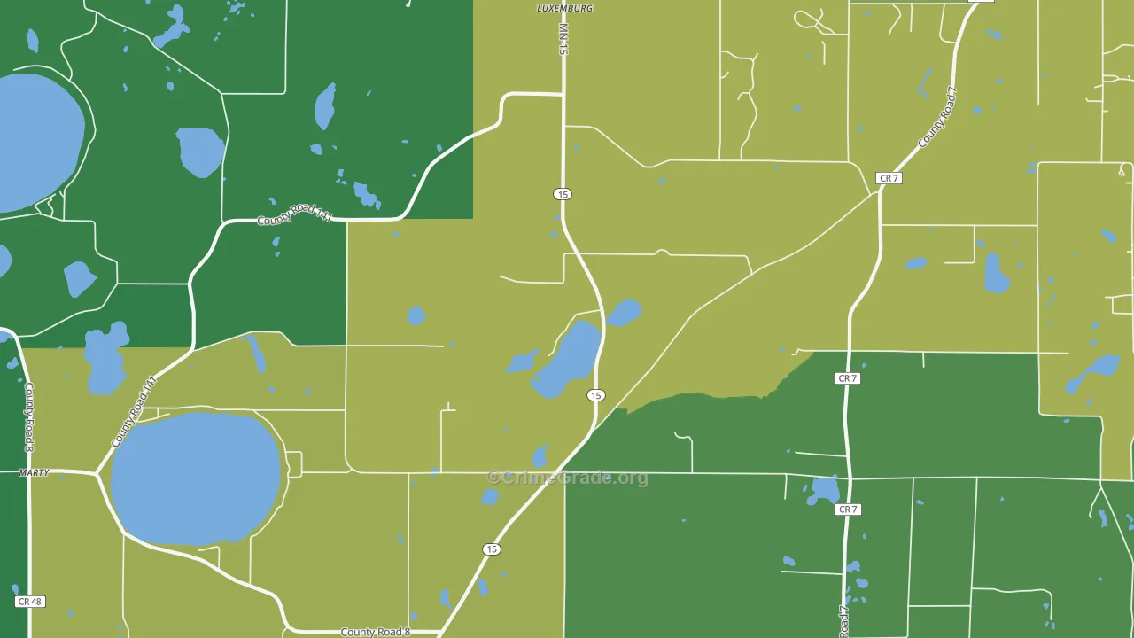 Luxemburg, MN Map of Drug-Related Crime Rates