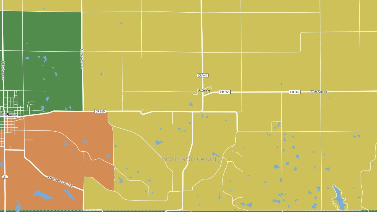Luzerne, IA Map of Drug-Related Crime Rates