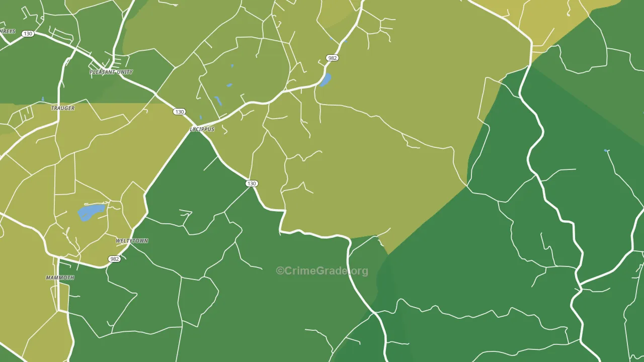 Lycippus, PA Map of Drug-Related Crime Rates