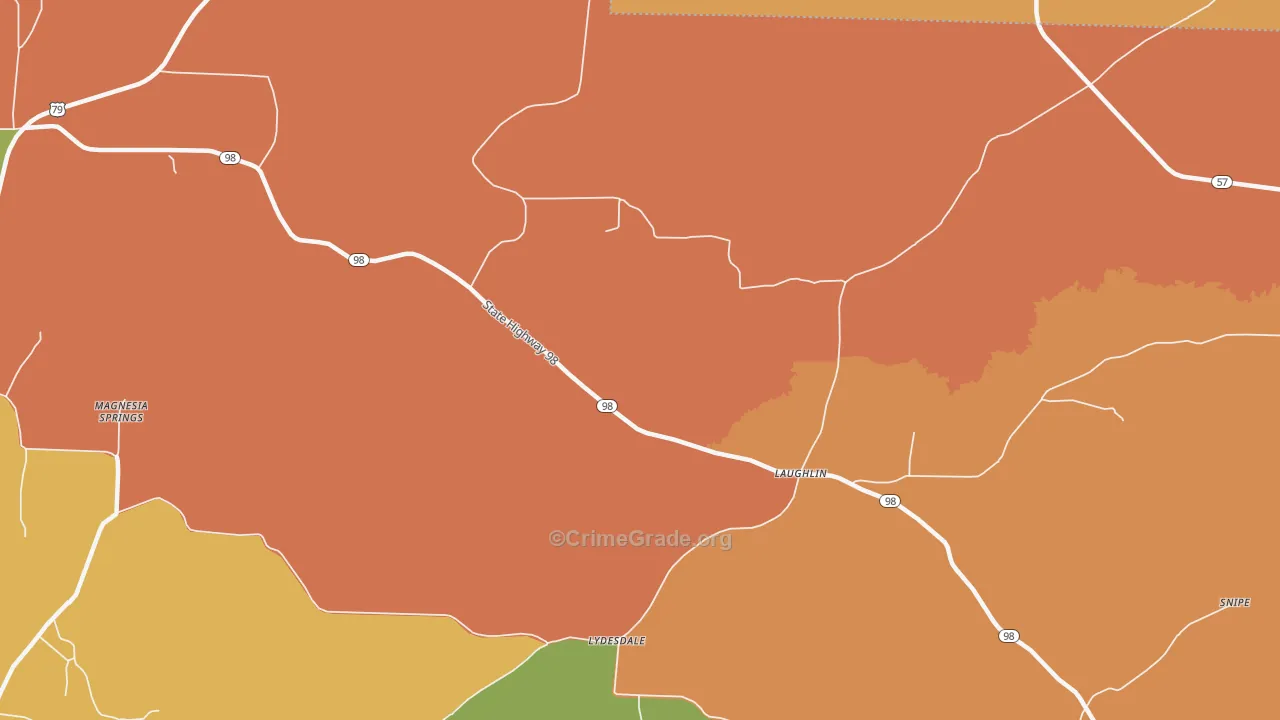 Lydesdale, AR Map of Drug-Related Crime Rates