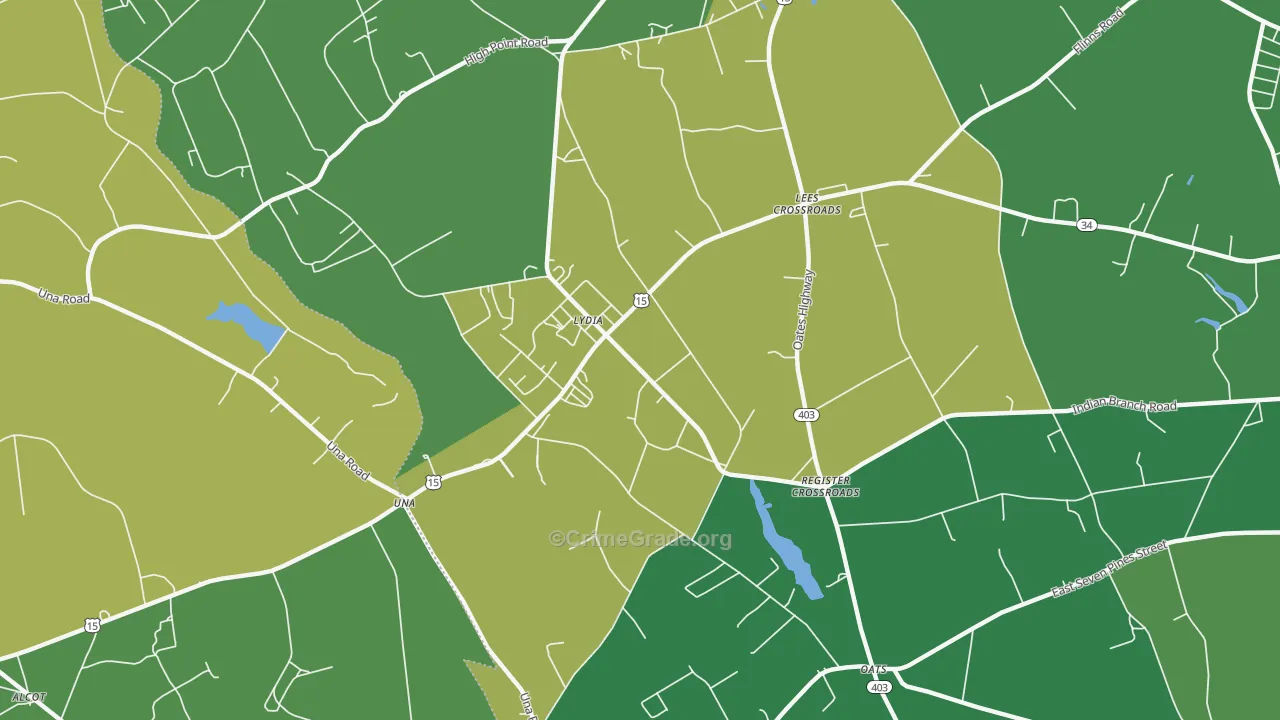 Lydia, SC Map of Drug-Related Crime Rates