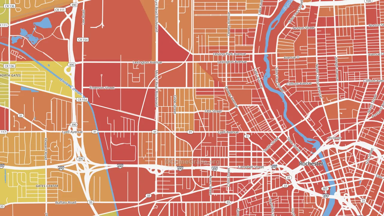 Lyell-Otis, Rochester, NY Map of Drug-Related Crime Rates