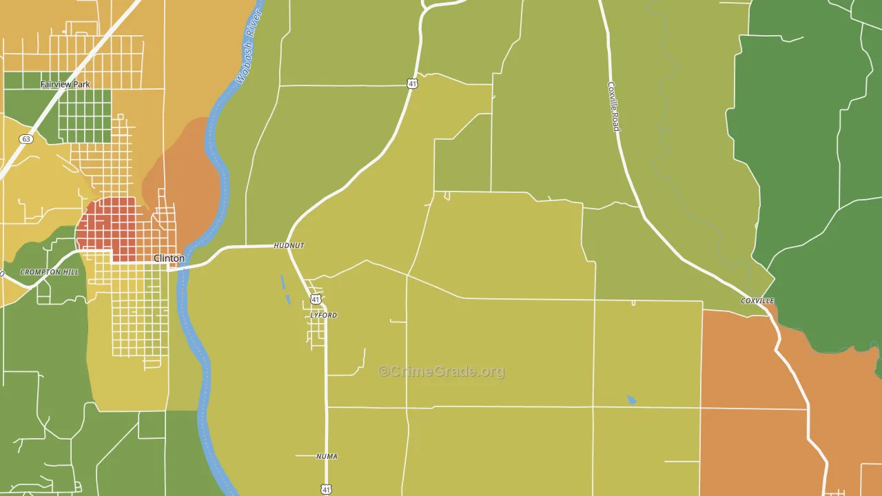 Lyford, IN Map of Drug-Related Crime Rates