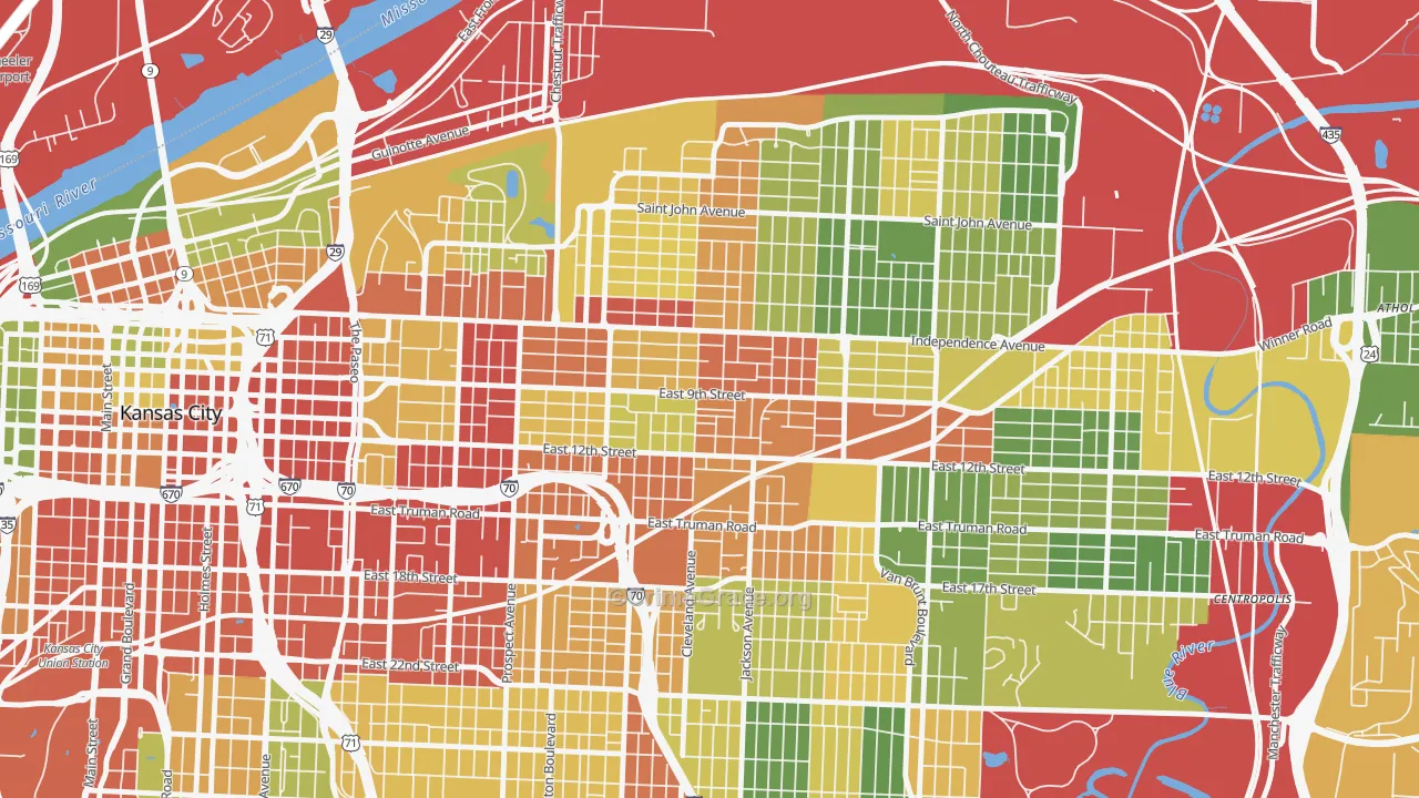 Lykins, Kansas City, MO Map of Drug-Related Crime Rates